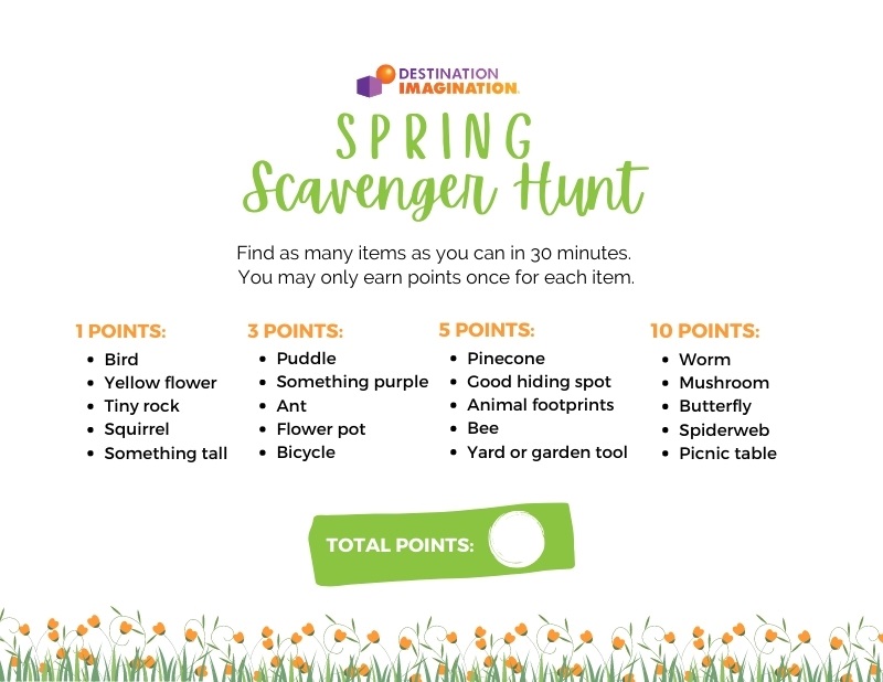 Download our printable Spring Scavenger Hunt